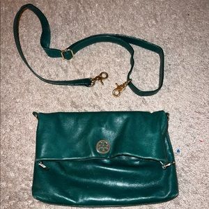 Tory Burch distressed green leather bag- Excellent condition